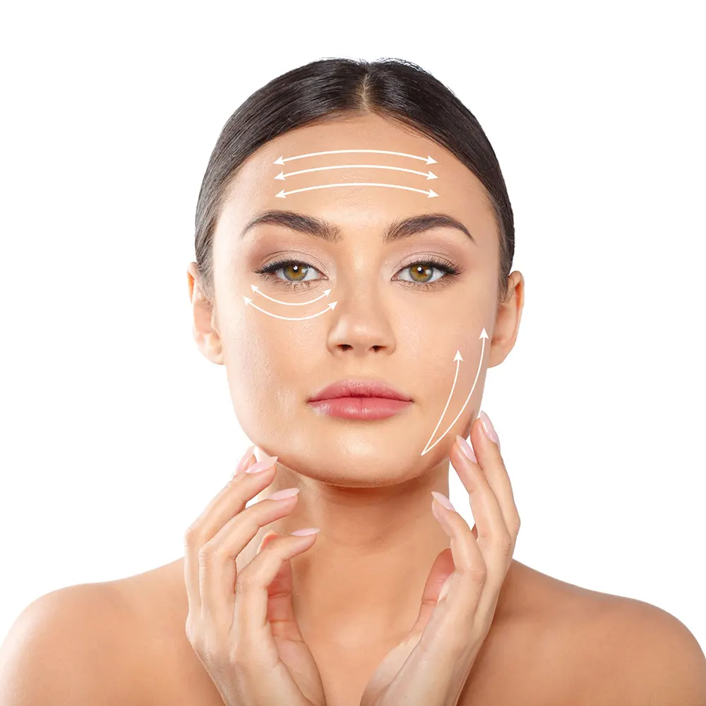 Woman With Dotted Lines On Face